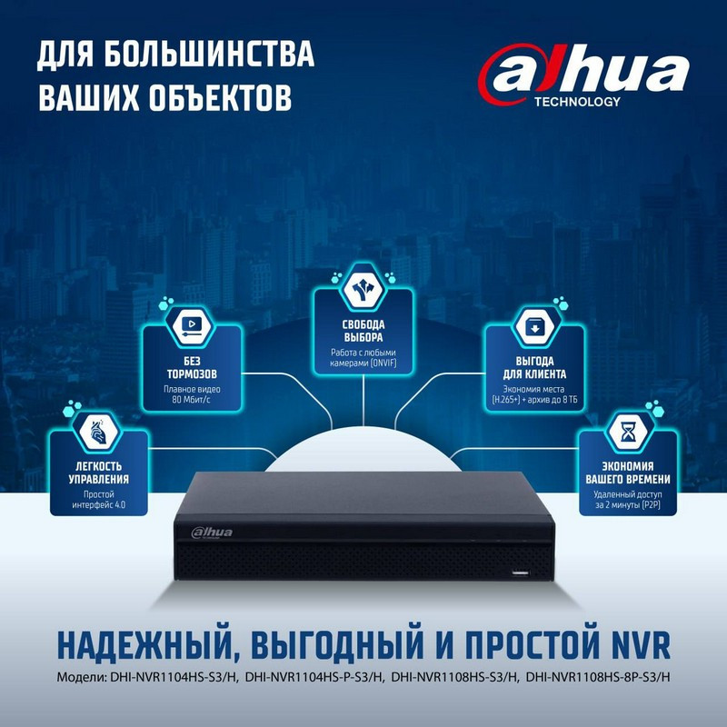 Dahua NVR 1104HS/1108HS - базовое решение с максимумом преимуществ