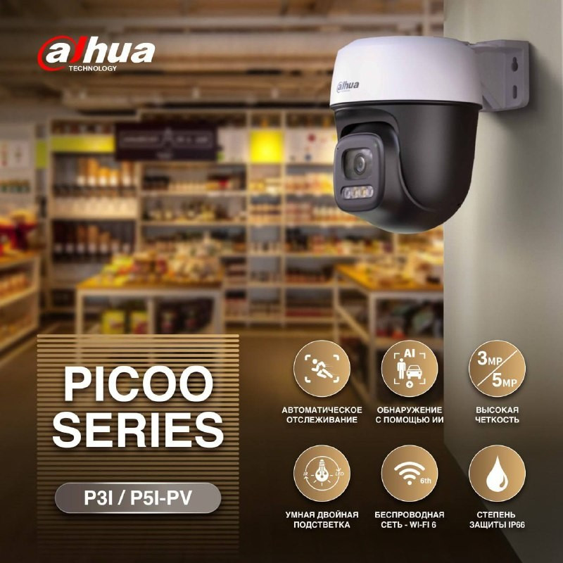 Линейка поворотных ECO Wi-Fi камер Dahua PICOO